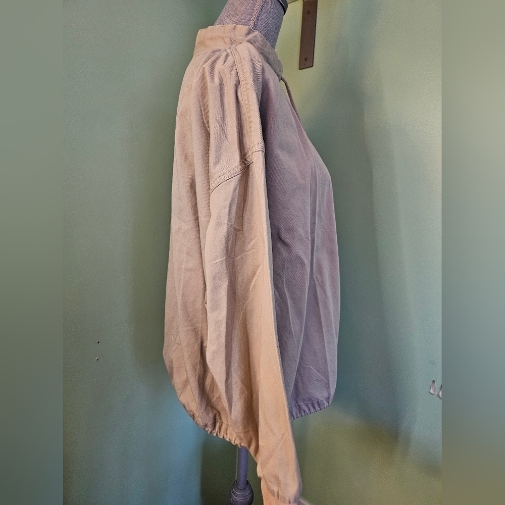 vintage tan Christopher & Banks women’s Size Medium heavy weighted long sleeve - Picture 3 of 6